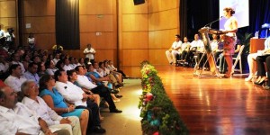 Asiste presidenta del DIF Yucatán al informe de actividades de su homóloga en Mérida