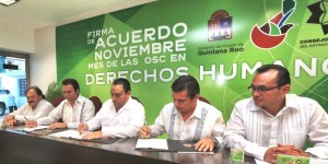 Firman el gobernador Roberto Borge, CDHEQROO y Notarios, mes de las “OSC en derechos humanos”