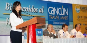 Inaugura la Secretaria de Turismo de Quintana Roo, Laura Fernández, Cancún  Travel Mart 2014