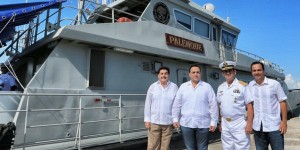 Visita gobernador en Isla Mujeres el Buque ARM casco 92 “Palenque PC-33”