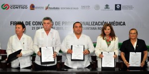 Firman el gobernador Roberto Borge y la Secretaria Federal de Salud,  convenio de profesionalización medica