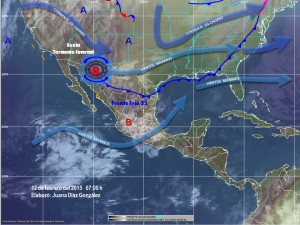 El Frente Frío Número 35 ocasiona lluvias fuertes en Puebla, Tlaxcala, Tabasco y Chiapas.