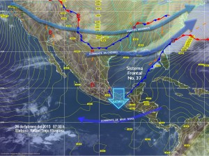 Lluvias muy fuertes en Chiapas y Tabasco, por Frente Frio 37