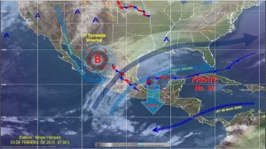 Frente Frio numero 33 mantiene lluvias fuertes en Campeche, Tabasco, Yucatán y Quintana Roo