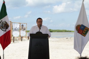 El gobernador inicia restauración del Ecosistema Manglar “Laguna Colombia”, Cozumel