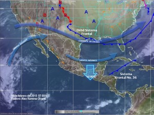 Norte en la Península de Yucatán, lluvias en Tabasco  y surada en las costas de Tamaulipas