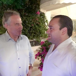 Cordial reunión del gobernador Roberto Borge con Tony Blair, ex Primer Ministro Británico