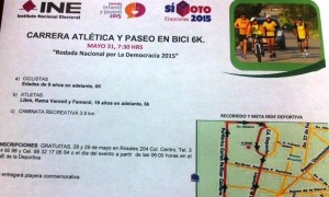 Invita INE a la carrera atlética y paseo en bici en Tabasco