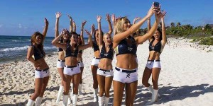 Las porristas de los Rams en Tulum para el calendario 2016