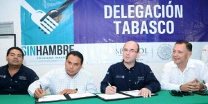 SEDESOL y Banco de Alimentos firman convenio en Tabasco