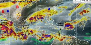 La onda tropical número 28 ocasionara lluvias muy fuertes en el Sureste