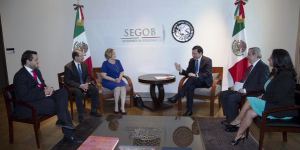 La representante del Fondo de Población de las Naciones Unidas en México se reúne con Osorio Chong