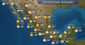 Se prevén temperaturas cálidas en Veracruz, Tabasco, Campeche, Yucatán y Quintana Roo