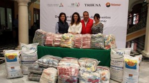 Consorcio Tribuna-Telemar entrega donativos para grupos vulnerables a Christelle Castañón de Moreno