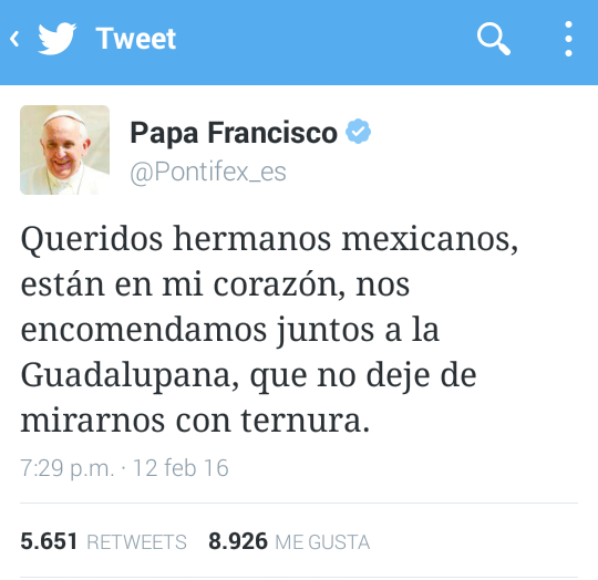papa envia tuit a mexicanos