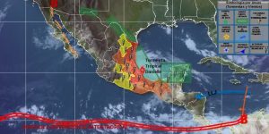 Lluvias muy fuertes se prevén en Chiapas, Oaxaca, Veracruz, Tabasco, Yucatán y Quintana Roo