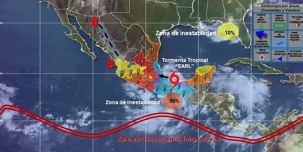 Clima vigilancia en el sureste y poninsula de Yucatan