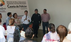 Inaugura Gerardo Gaudiano rehabilitación de caseta de policía en la Municipal