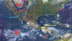 Se prevén tormentas intensas en Chiapas y muy fuertes en Veracruz, Tabasco, Campeche y Quintana Roo