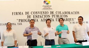 Firman convenio de colaboración Adopta un Parque en Prados de Villahermosa