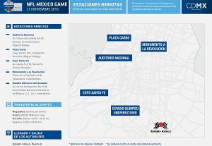 Habilitan estacionamientos remotos en CDMX rumbo al partido de NFL