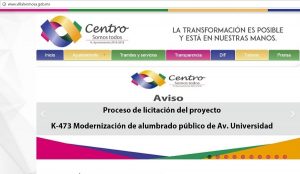 Publica Centro documentos de la licitación de alumbrado público en Av. Universidad