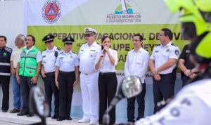 Reafirma Laura Fernández compromiso indeclinable de brindar seguridad en Puerto Morelos