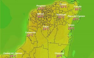 Se pronostican temperaturas de calurosas a muy calurosas para la península de Yucatán