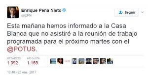 Cancela Peña Nieto reunión con Trump en la Casa Blanca