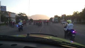 Exitoso operativo de Protección Civil Chiapas, implemento para cicloturismo francés