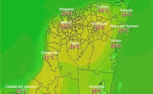 Pronóstico de temperaturas calurosas y aumento en el potencial de lluvias en la Península de Yucatán