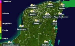 Aumentará el potencial de lluvias en las regiones de la península de Yucatán