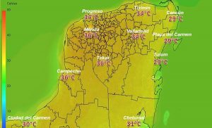 Se mantiene pronóstico de altas temperaturas para los próximos días en la península de Yucatán