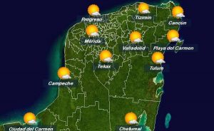 Temperaturas muy calurosas para el fin de semana en la Península de Yucatán