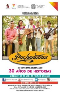 Los Pachamama se presentaran en la casa de Tabasco en México Carlos Pellicer