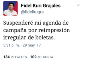 Suspende Fidel Kuri actividades de campaña; por irregularidades del OPLE