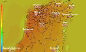 Temperaturas calurosas este jueves, aunque entrara Frente Frío 45 en la península de Yucatán