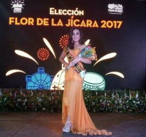 La  representante de Galeana, Ismary Almeida de Dios, señorita Flor de la Jícara 2017