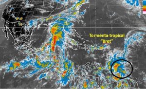 La tormenta tropical Bret se aproxima al Golfo de México y la península de Yucatán