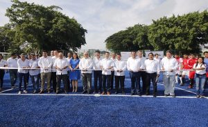 Entrega Gaudiano cancha de fútbol 7 en el Tecnológico de Villahermosa