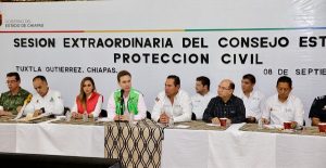 Velasco y Miranda encabezan sesión de evaluación tras sismo en Chiapas