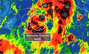 La Tormenta Tropical Nate pasara a 50 kilómetros al Este de Cancún