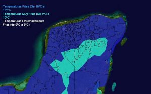 Ingreso de nuevo Frente Frío a partir del jueves en la península de Yucatán