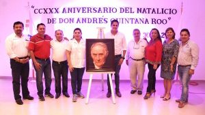 Conmemora Puerto Morelos Aniversario del natalicio de Don Andrés Quintana Roo
