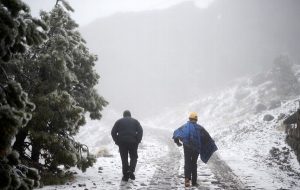Nieve cubre el Cofre de Perote y el Pico de Orizaba