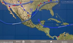 Avanza el frente frío 28 y se pronostican chubascos en la mayor parte de México