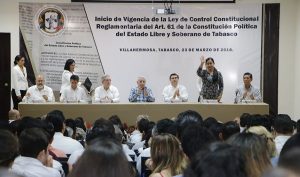 Atestigua alcaldesa Casilda Ruiz inicio de vigencia en Tabasco de la Ley de Control Constitucional