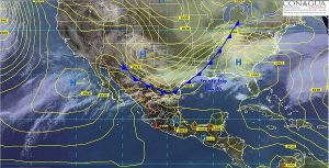 El frente frio numero 36 recorre el norte y noroeste de México