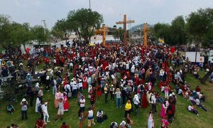 Saldo blanco durante el viernes santo en Iztapalapa