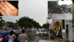 Lluvia y granizada dejan inundaciones, derrumbe de árboles y postes en Cancún